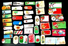 Vtg Lot 75+ Colorful Die Cut Retro Christmas Gift Tags Loose Assorted Holiday
