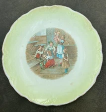 Antique K.T. & K. Co. Semi-Vitreous Porcelain Plate Children Playing