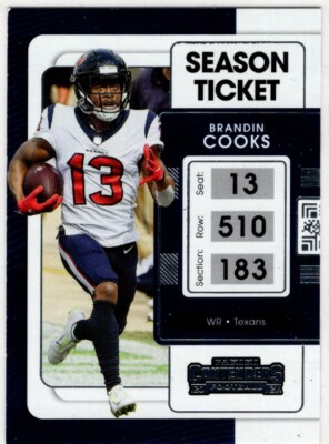 2021 Panini Contenders Football Brandin Cooks No. 38 Houston Texans
