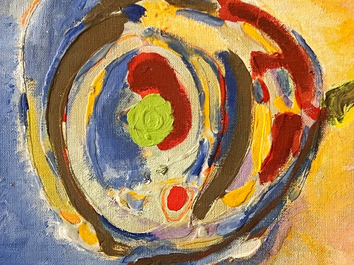mixed technique on canvas, unsigned, abstraction. 1960-70