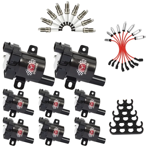 8 Set Round Ignition Coil and Spark Plug &Wire For GMC Chevy Silverado 1500 5.3L - Picture 21 of 24