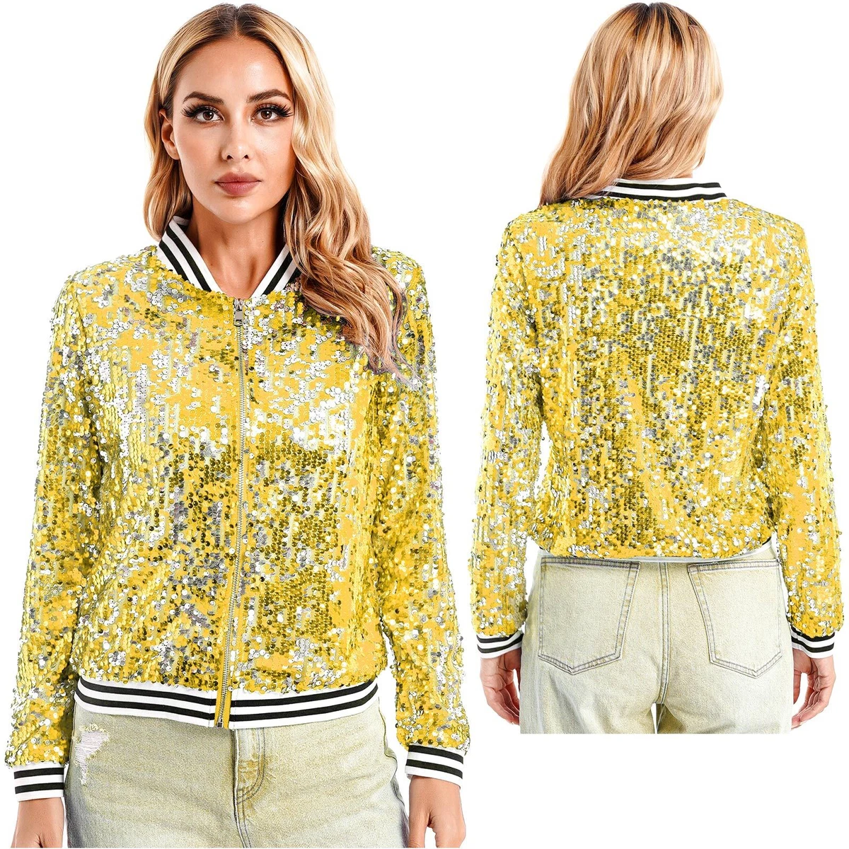 Sequin sleeve deals jacket