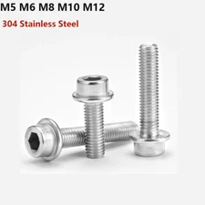 Hex Flange Socket Head Cap Screw Allen Bolts A2 Stainless Steel M5 M6 M8 M10 M12