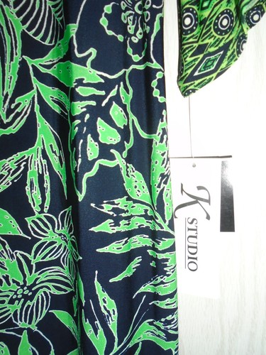 K Studio Dress, Women's Size 6, Navy Blue & Green, Shift NWT - Picture 4 of 7