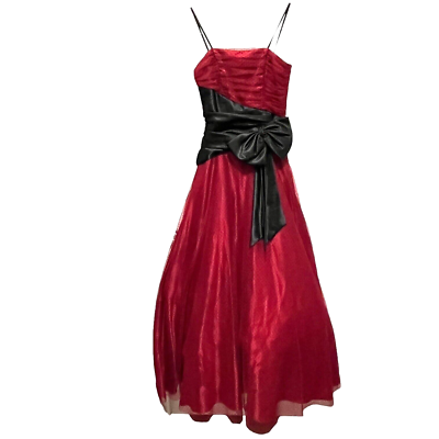Masquerade Prom Ball Gown Dress Junior Size 3 Women Red Black Swiss Dot  Retro | eBay