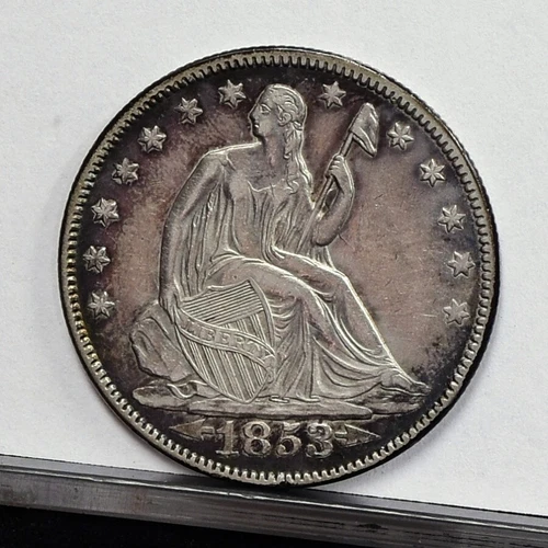 1853 Liberty Seated Half Dollar - AU Details, Strongly Cleaned (#59626-L)