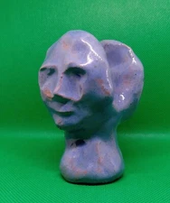 "Napkin Face" - Original Clay Sculpture. Hand made and glazed.