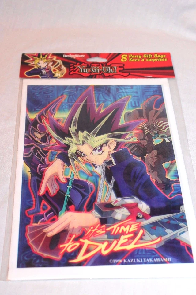 AMERICAN GREETINGS NEW IN PACKAGE 1996 YU-GI-OH BLUE 8 PARTY BAGS PARTY SUPPLIES