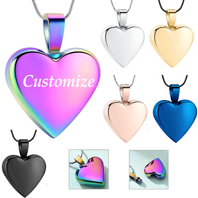 Stainless Steel Heart Urn Pendant Necklace for Cremation Ashes Memorial Jewelry
