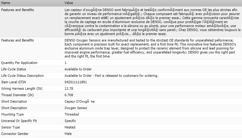 Sensor de oxígeno aguas abajo Denso para 2008-2015 SCION XB L4-2,4 L Foto 2 de 4