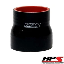 HPS 1" - 1-3/4" ID High Temp 4-ply Black Silicone Reducer Coupler Hose 3" Length