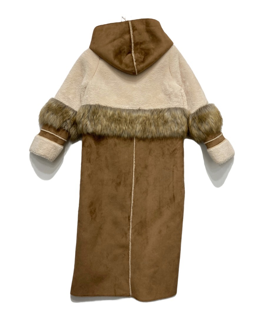 Ameri FUR DOCKING MOUTON COAT Ivory 5772 - image 2