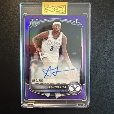 AJ Dybantsa Auto Purple /250 2025 Bowman Chrome 1st Washington Wizards