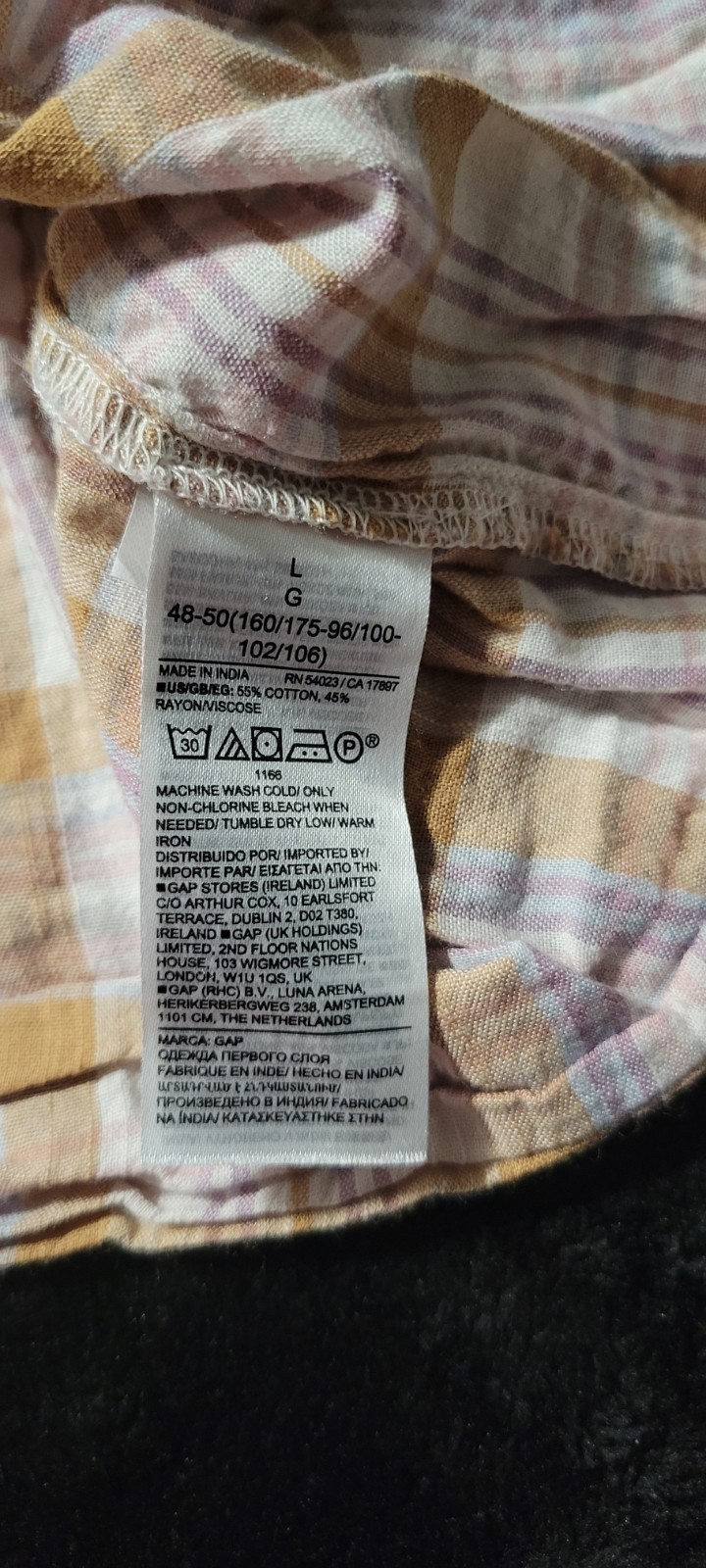 Woman's GAP Split Neck Plaid Button Front Top  Si… - image 5