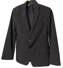 Van Heusen Boys size 14 navy blue polyester, two-piece, blazer/suit pants Set