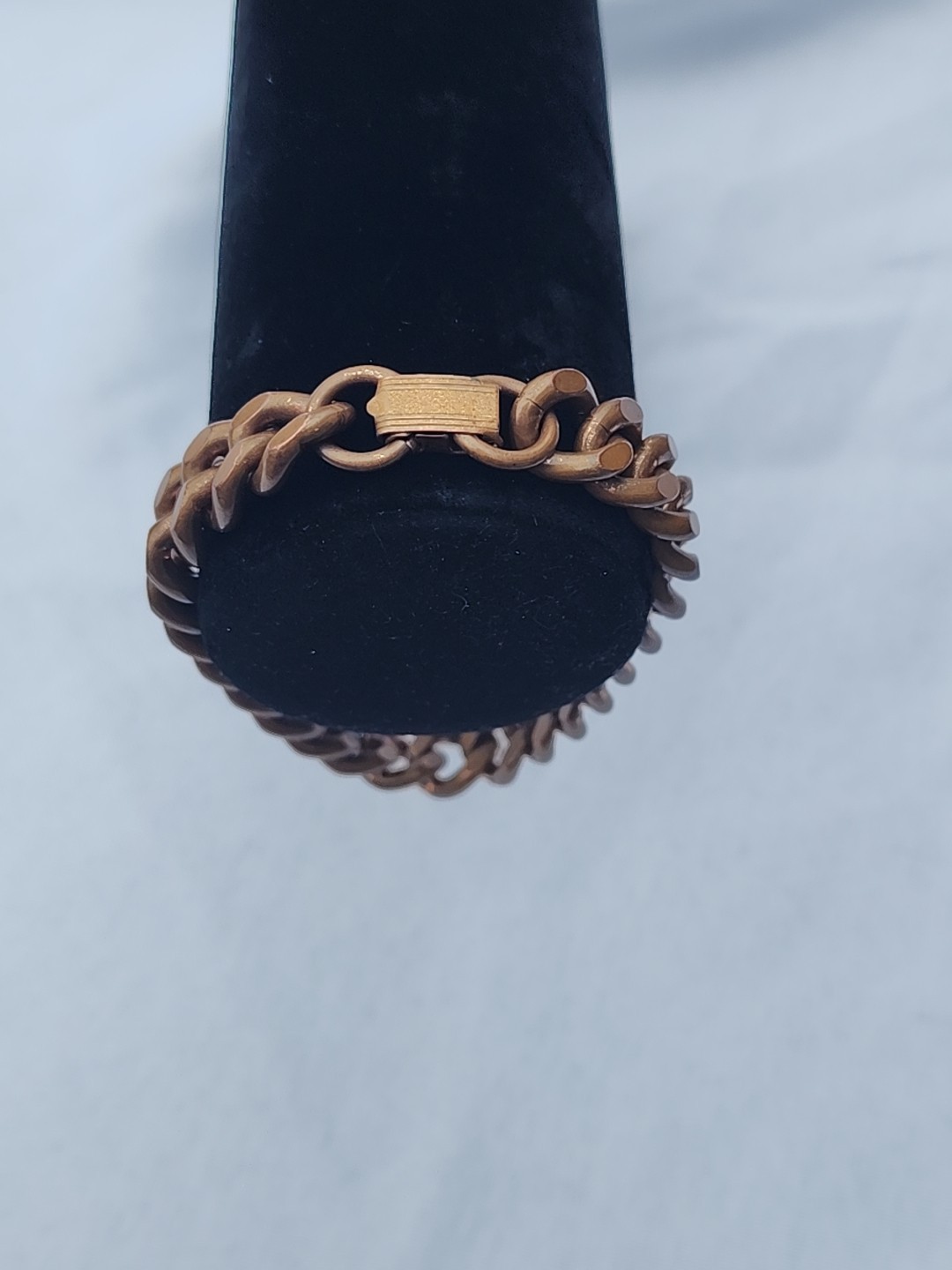 Heavy Solid Copper Cuban Link Chain Bracelet 8 1/… - image 6