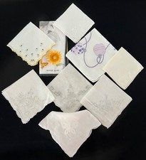 Lot of 38 Vintage Flowered Printed Embroidered Ladies' Handkerchiefs