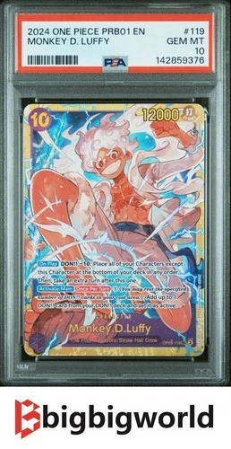One Piece Card Game Monkey D. Luffy OP05-119 PRB01 PSA10