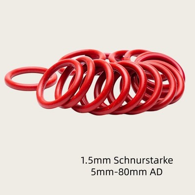 Silikon O Ring 5 - 80mm AD, Schnurstärke 1.5mm, Dichtungsringe, Lebensmittelecht