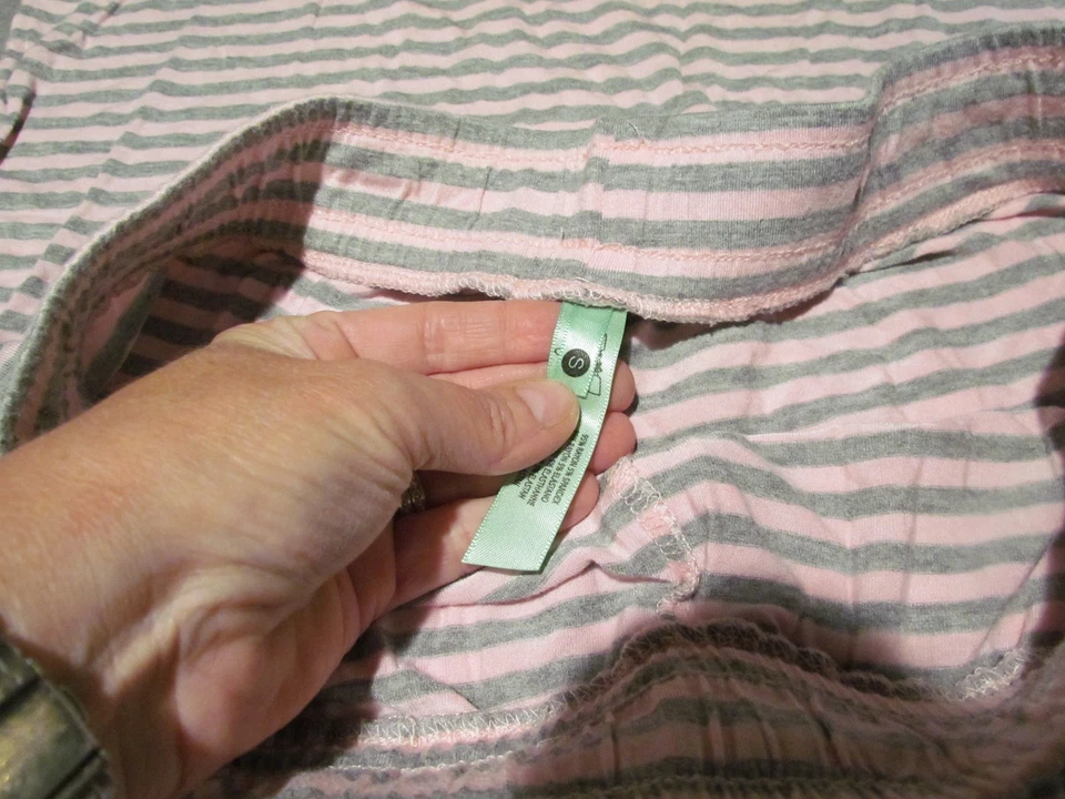 Conjunto de Pijama Honeydew Mujer Pequeño Rayas Patrón 2 Piezas Rosa Gris Foto 3 de 4