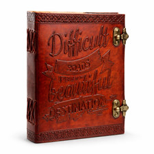 Handmade Leather Journal 7x5 Vintage Diary Notebook Double Lock 200 Blank Pages