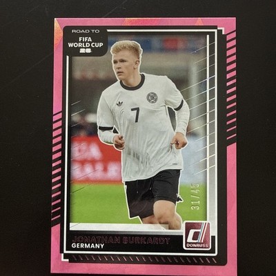 2025-26 Donruss Road to FIFA World Cup #44 Jonathan Burkardt, Pink Cubic #/45 SP