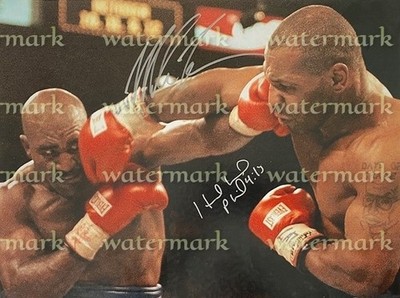 Mike Tyson &evander Holyfield Boxen Legende Nachdruck Foto Doppelt Unterzeichnet