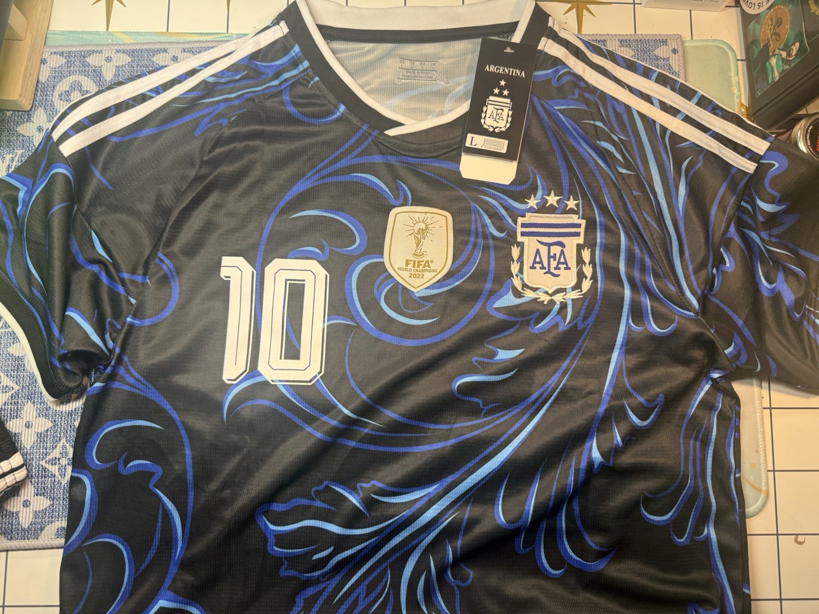 Messi Argentina Jersey Set 2026 FIFA Mens Soccer LARGE