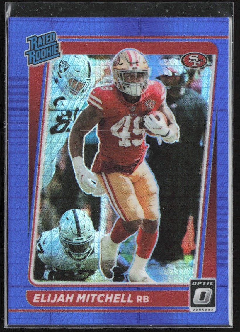 2021 Donruss Optic Rated Rookie Blue Hyper Prizm Eli Mitchell RC 49ers #291