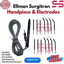Ellman Surgitron Handpiece & Electrodes Set of 14 Pcs Reusable-Autoclavable CE