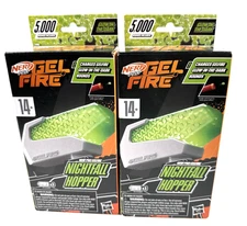 2 Nerf Pro Gel Fire Nightfall Hopper w/5000 ea, Glow in Dark Rounds, Free Ship