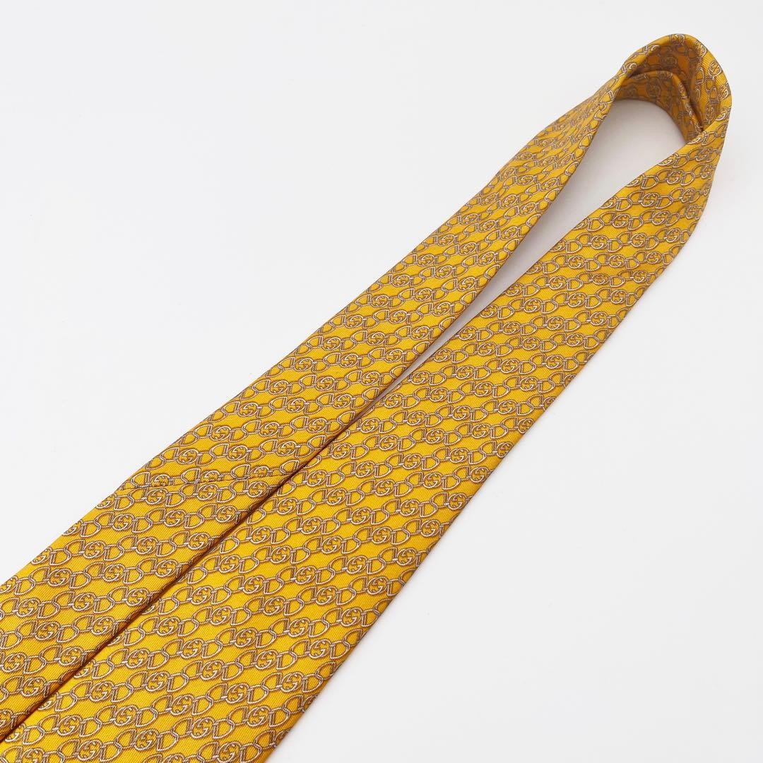 Authentic GUCCI Interlocking GG Pattern Silk Tie … - image 5