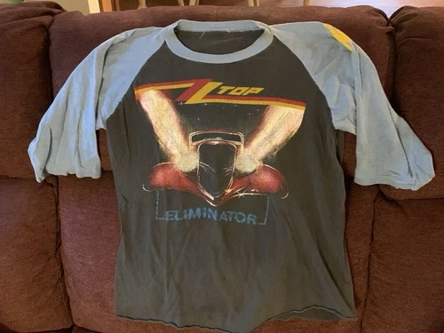 ZZ Top Eliminator Tour Across the USA 3/4 Sleev 1980s vintage concert t-shirt, vintage, single stitch, B+ condition
