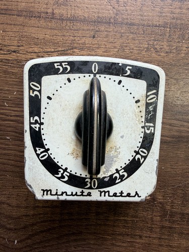 Vintage Minute Meterr Metal Kitchen Timer - Tested & Working
