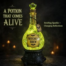 Halloween Witches Brew Potion Bottle Light, Glitter Swirling Decor Lamp