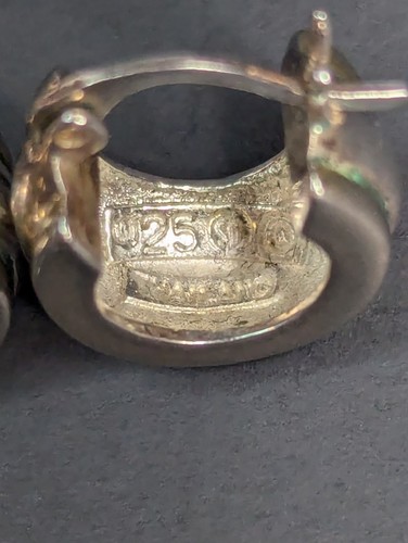 Sterling Silver Huggie Earrings Hoop Pierced 925 Thailand - Picture 6 of 24