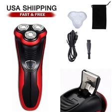 Men's Electric Shaver Razor Rotary Waterproof Pop-Up Trimmer Wet Dry Cordless