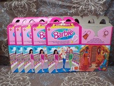 1995 McDonald  s Happy Meal Lot Of 5 Boxes Barbie Unused Unfolded Vintage