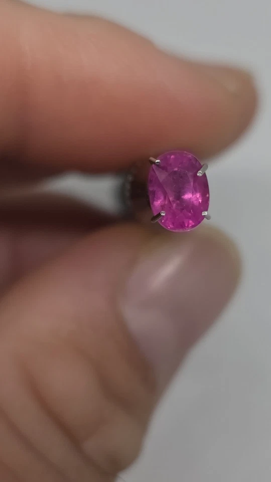 1.77 Ct  Natura Purple Red Ruby Tanzania Heated Oval Shape Loose Gemstone - Image 3 of 4