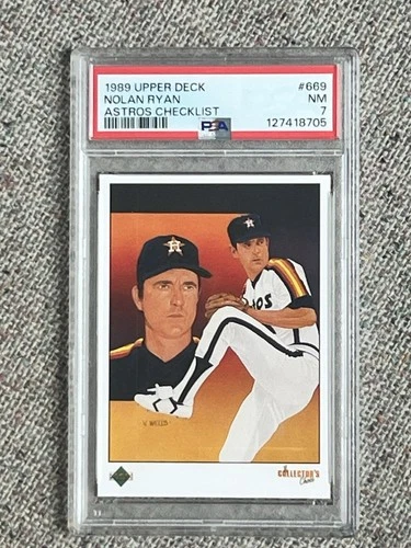 1989 Upper Deck - Team Checklist Nolan Ryan #669 PSA 7