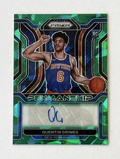 2021 Prizm Quentin Grimes Green Cracked Ice 5/5 Penmanship Rookie Auto 🔥🔥🔥