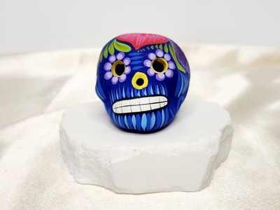 Southwestern Ceramic Day Of The Dead Artisan Sugar Skull - 3'' L