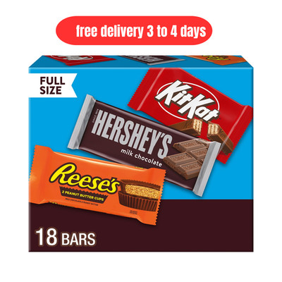 Hersheys KIT KAT and REESE'S Assorted Milk Chocolate Candy Variety Box, 18 Count