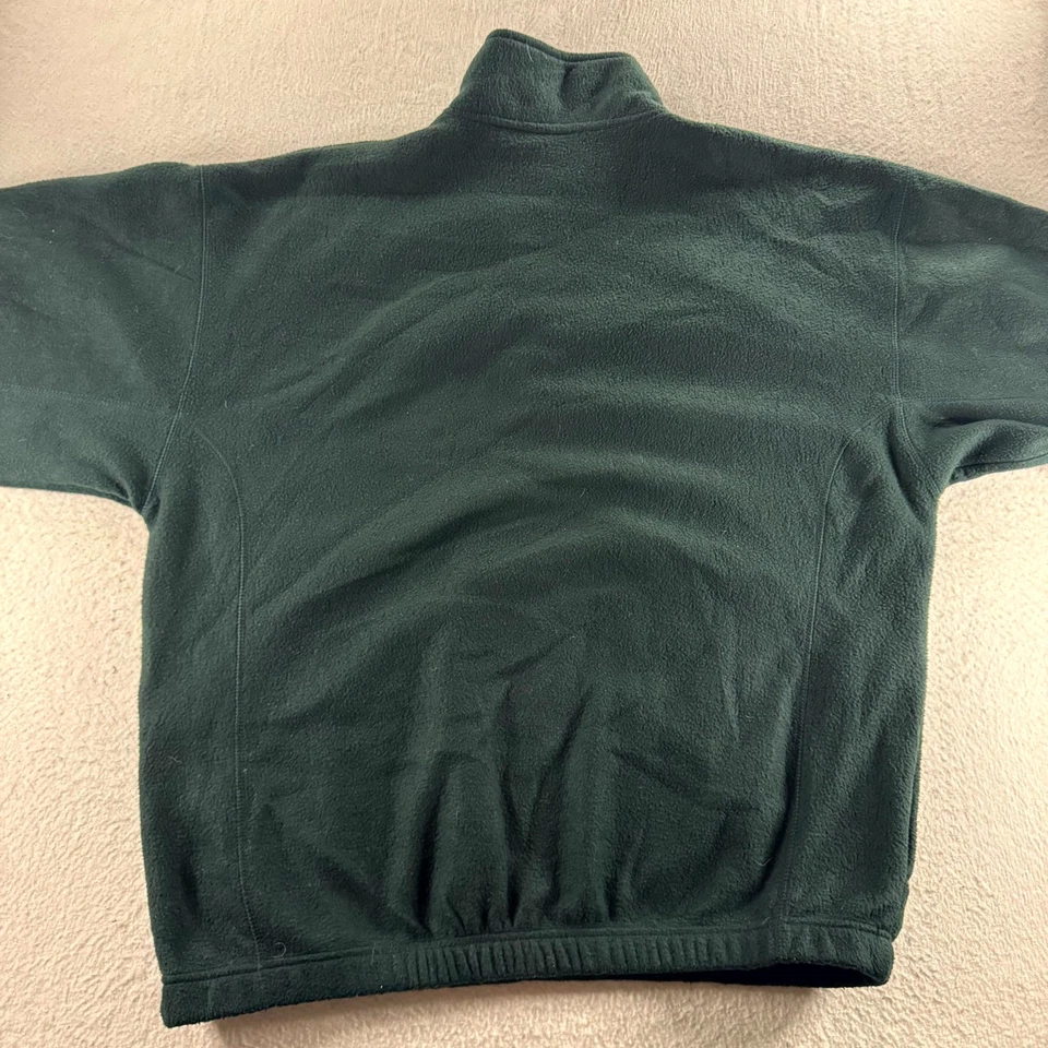 Vintage Bugle Boy Snow Fleece Jacket Mens XL Green Logo Mock Neck Quarter Zip - Image 2 of 4