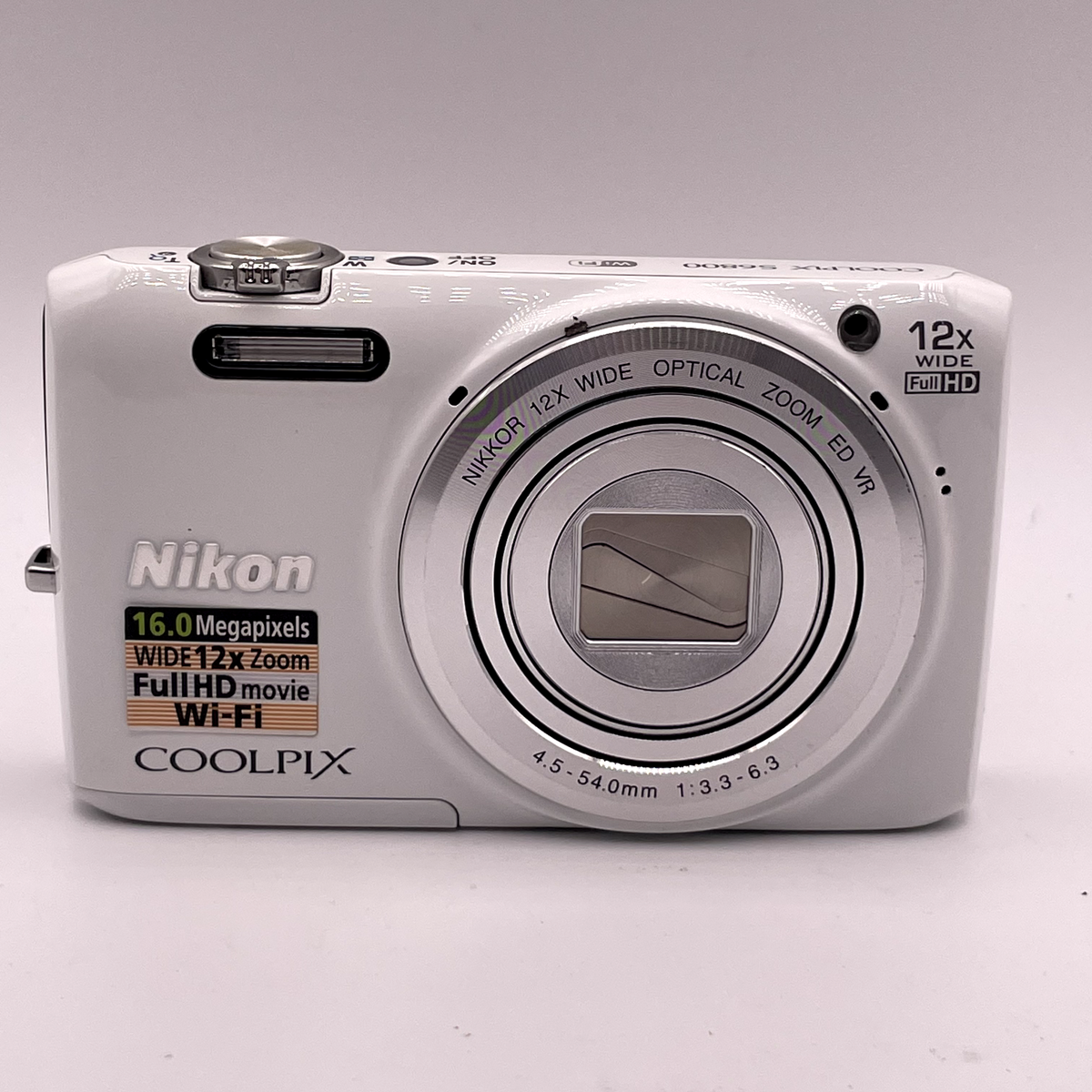 Nikon COOLPIX S6800 16.0MP Digital Camera – White – Tested Working