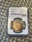1883 o morgan silver dollar ngc ms64 Rainbow Toning