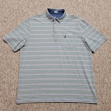 Johnnie O Polo Shirt Mens XL Striped Hangin Out Golf Performance Stretch Pocket