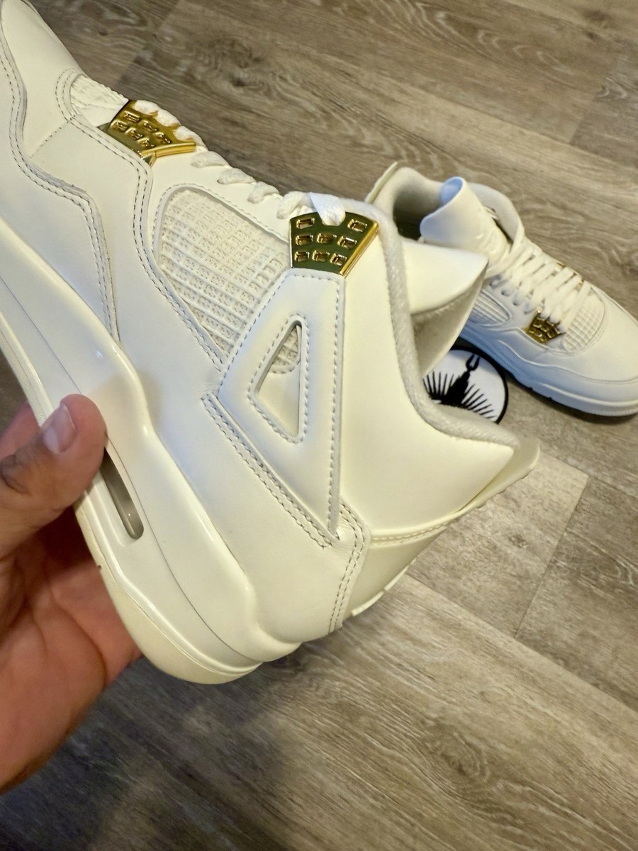 Nike Air Jordan 4 Retro 'Metallic Gold' Sail AQ9129-170 Women's 9