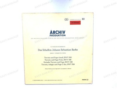 Bach/Walcha - Toccata und Fuge D-Moll/F-Dur, Dorische ... GER LP 1964 FOC .*
