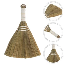  2pcs Decorative Grass Broom: Traditional Chinese Straw Bristles Sweeper for